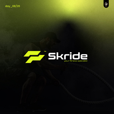 Skride Fitness Care Brand Logo fitness letters run runner s skride sports trending