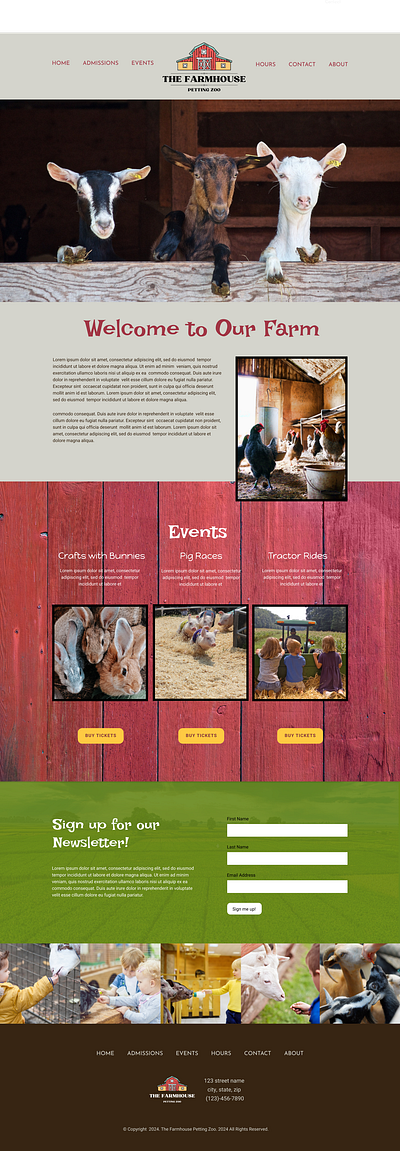 Farmhouse Petting Zoo Mockup design layout web design