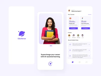 Edtech App ai branding chatbot edtech learning product design splash screen ui