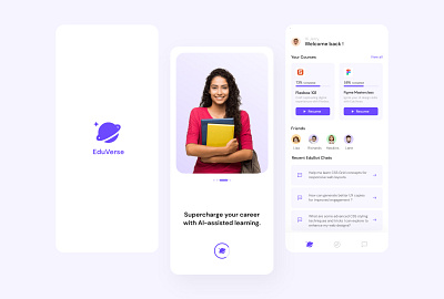 Edtech App ai branding chatbot edtech learning product design splash screen ui