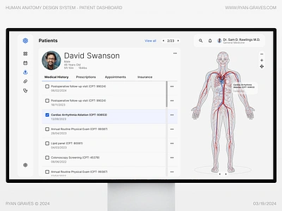 Human Anatomy Design System - Patient Dashboard biology body dashboard education figma free graphic design healthcare illustration medical medicine muscles organs patient product design resource skeleton ui ux website