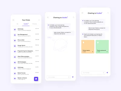 Chat Interface ai bot chat interface chat ui chatbot edtech learning