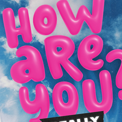 'How Are You?' handout card bubble letters card colorful graphic design print