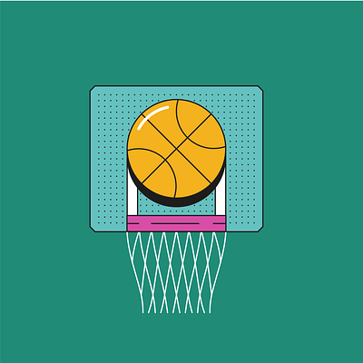 Dunk basketball design graphic design illustration vector