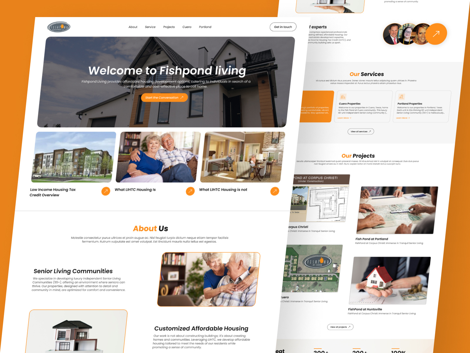 Fishpond - Real Estate Development Website. broker fishpond freelance homepage landing page landing page design live project project property real estate real estate agency real estate development texas ui ui design uiux ux website website deign