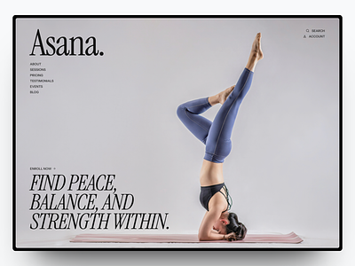 Asana - Yoga Classes Website branding design fitness graphic design landing page ui web design website yoga