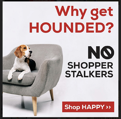 Why get hounded? branding contemporary furniture furniture ad google ad graphic design simplicity