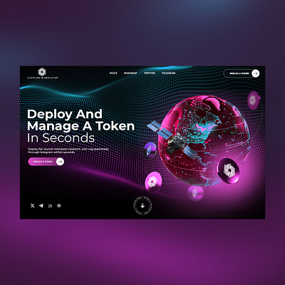 Starlink Deployer Web Ui Landing Page Design Shot ai blockchain branding crypto cryptocurrency design earth graphic design illustration midjourney photography space ui ui design ux ux design web design