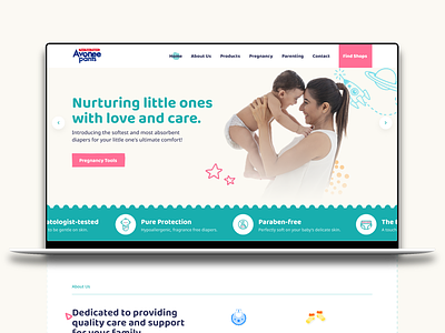 A Hub for Parents | Website Design ai animation app design avonee baby growth baby products branding child care diaper calculator figma graphic design infant motion graphics parental parents ui uiux web design website website design