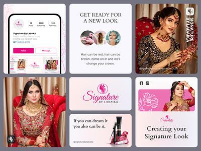 Signature By Labaika - Marketing Campaign beauty salon brand bride graphic design labaika marketing pakistan posts salon signature signature by labaika social media