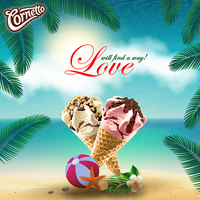 Cornetto branding campaigns digital facebook feed graphic design instagram posts social media valentines