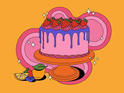 Cake Illustration bright colour colourful design graphic design graphics illustration playful print vector vector graphics