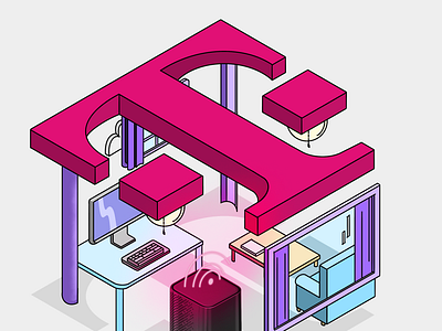 T-Mobile Isometric Illustration 5g branding cellular illustration internet isometric mobile social tmobile