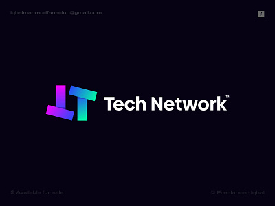 Tech Network Logo Design, New Tech Logo, Logo Design, Technology 3d brand identity branding company logo connection craetive design freelancer iqbal logo gradient graphic design logo logo design logo designer modern logo network logo t logo tech tech logo technology unique