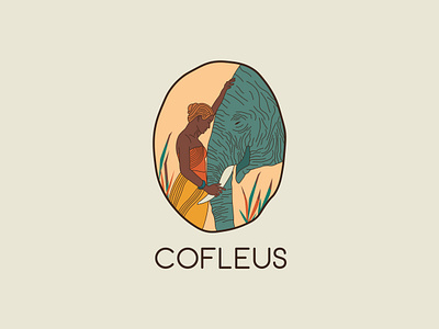 COFLEUS african african style logo afro logo afro woman coffee logo coffee shop logo design inspo elephant logo graphic design hand drawn logo illustrated illustrations logo logo inspo logotype love logo minimalist style nature logo savanna logo woman logo