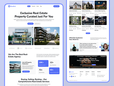 Bluebird - A Real Estate Landing Page 2024 beautyproductsdesign customized graphic design real estate ui uiux