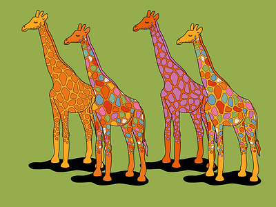 Giraffe Illustration colour design giraffe graphic design illustration print vector