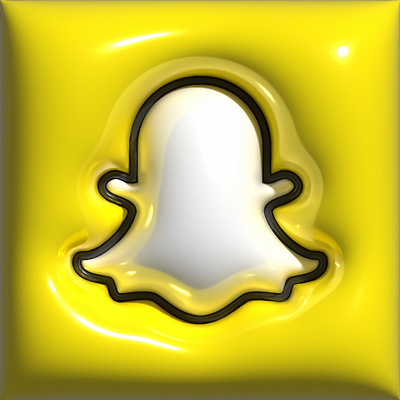 what if we try inflate effect on snapchat logo 3d graphic design logo