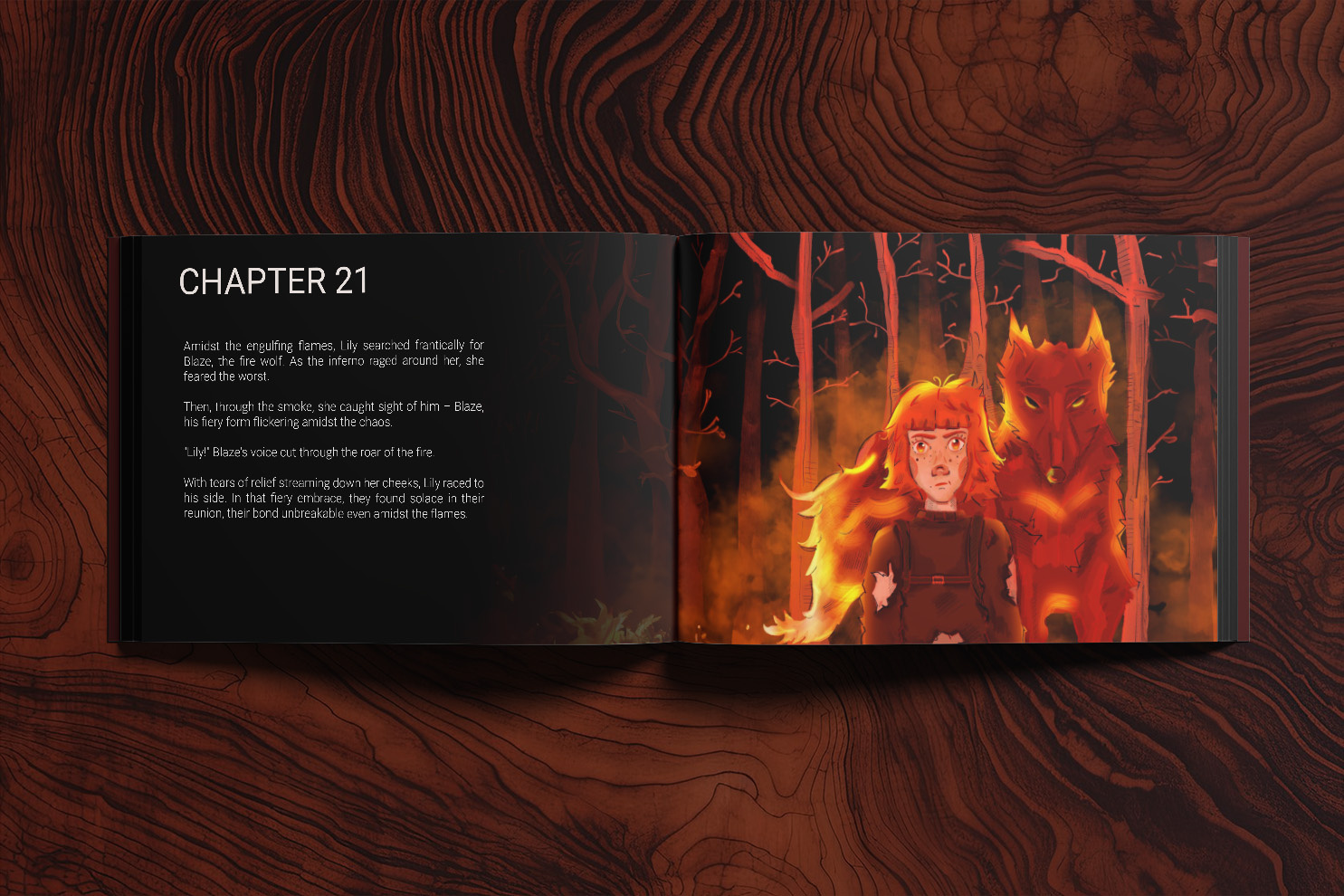 Story Book Illustration 2d book character character illustration childrens colorful digital illustration fire procreate publishing story book trend wolf