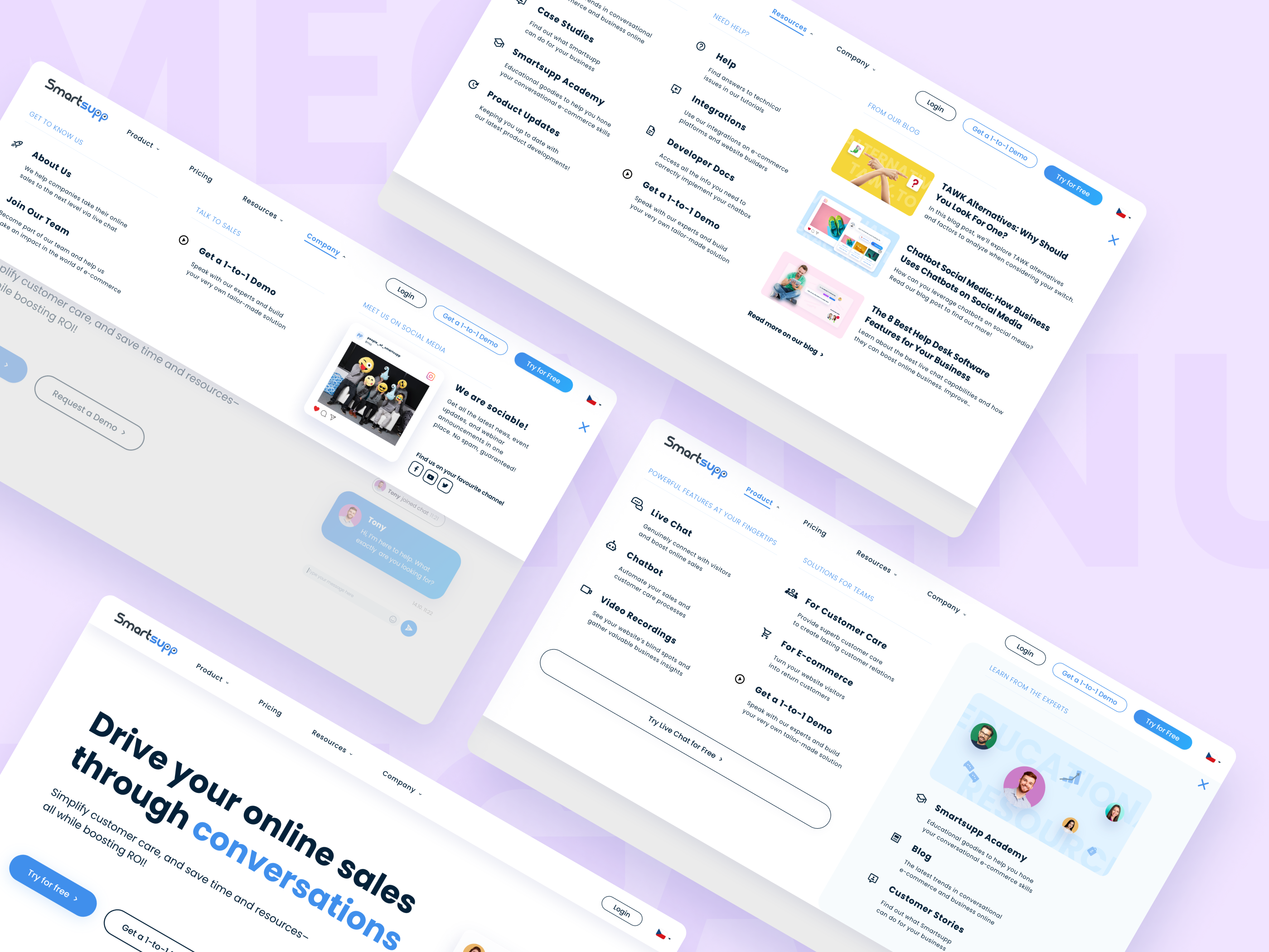 Example of Web navigation: mega menu