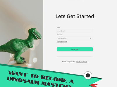 Login page UI dailyui design dinosaur graphic design landing page log in register ui user interface uxui vector visual design websites design