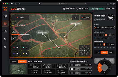 A drone software product design prototype ui ux