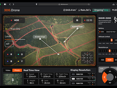 A drone software product design prototype ui ux