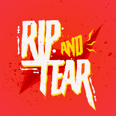 Rip and Tear animation design doom flat graphic design heavy metal illustration lettering motion design motion graphics rock typography video games violent