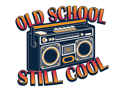 Old School, Still Cool! 90s adobe art boombox branding design graphic design illustration illustrator music product retro song sticker tote tshirt vintage