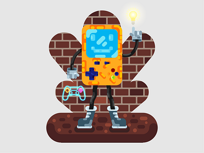 Happy Gameboy graphic design illustration vector