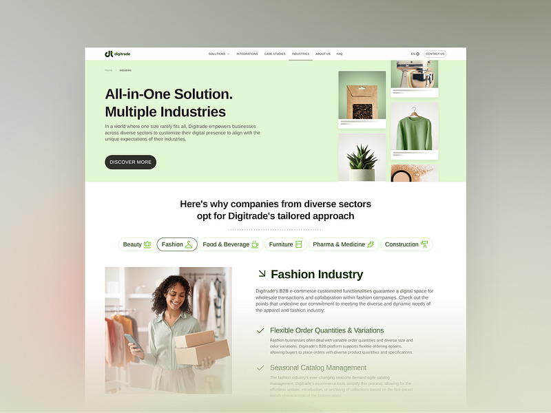 Ecommerce Solution Web Page b2b ecommerce b2b platform ecommerce ecommerce website saas platform saas product website web design web ui design