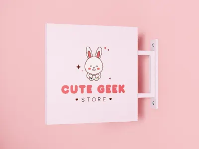 Cute Geek Store branding flat design geek illustration kawaii logo logotype