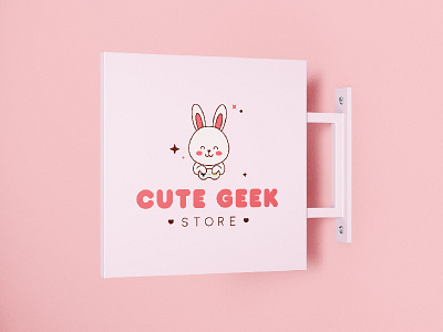 Cute Geek Store branding flat design geek illustration kawaii logo logotype