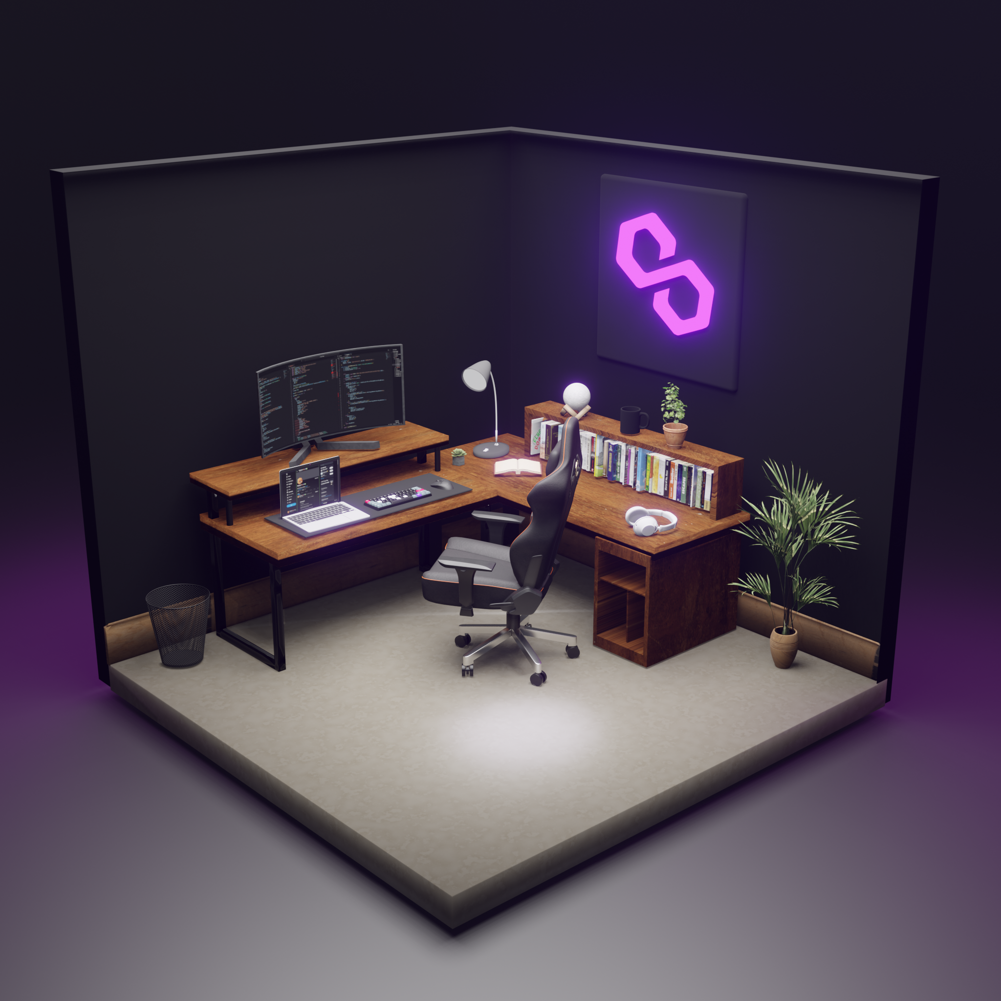 Isometric workspace setup made on blender 3d blender cycles isometric render workspace