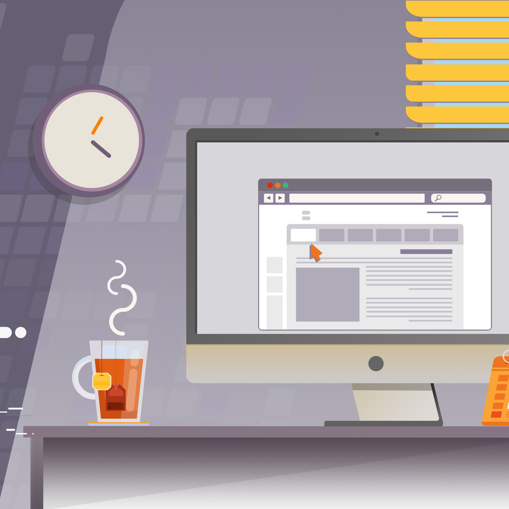 Desktop clock desktop graphic design illustration manal yosri motion graphics tea