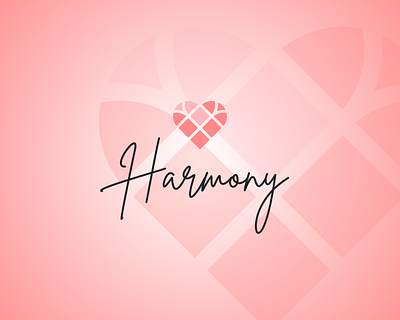 Harmony harmony heart heart logo logo love pink romance romantic together union