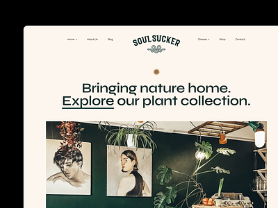 Plant Shop Website brand branding design designer graphic design green icon identity leaf logo mark minimal plant shop snake sun visual website