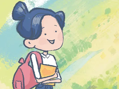 School Girl character cute girl illustration manal yosri motion graphics school study