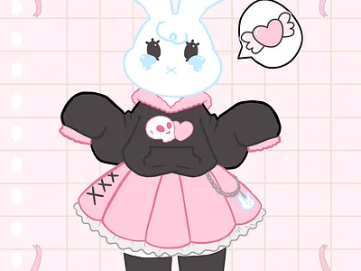 Do u care me? 💌🐇 bunny character art cute digital art illustration pink