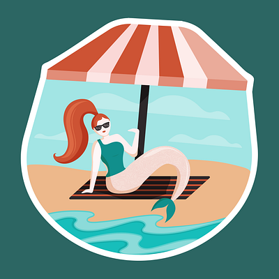 Unusual Beach Sights adobe illustrator flat art illustration sticker design