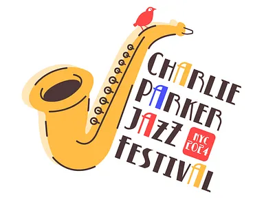Charlie Parker Jazz Festival Logo branding graphic design logo