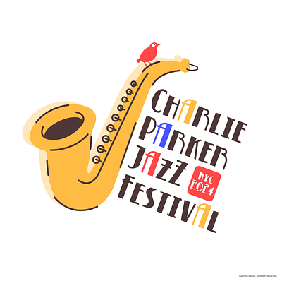 Charlie Parker Jazz Festival Logo branding graphic design logo