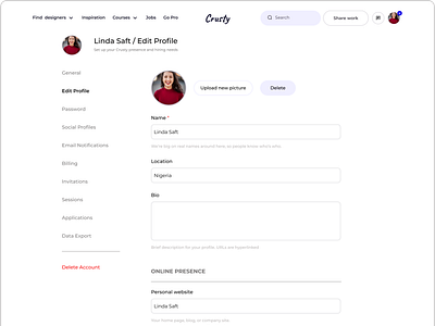 #006 - USER PROFILE colorsystem dailyui design designsystem forms typography ui uiux userprofile visualhierachy