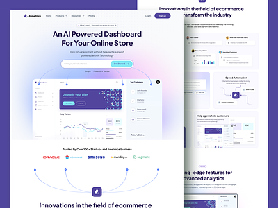 Alpha.ai - SaaS Website Design for AI Based Company ai ai design ai website design features footer hero homepage interface landing landing page pricing saas saas landing saas website testimonials ui web web design website