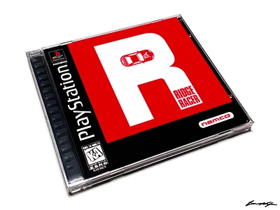 Ridge Racer [minimalistic cover art] 90s car cover art namco playstation ps1 racing ridge racer typography