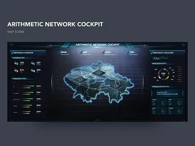 Network Cockpit x FUI 3d animation data data visualization digital fui hud map motion graphics technological ui uiux ux