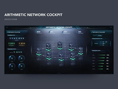 Network Cockpit x FUI 3d animation dark style data data visualization fui hud motion graphics technological ui uiux ux website