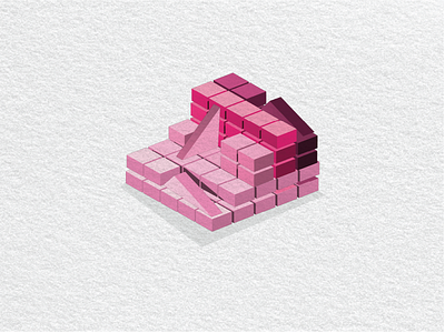 Retro blocks 3d adobe illustrator graphic design