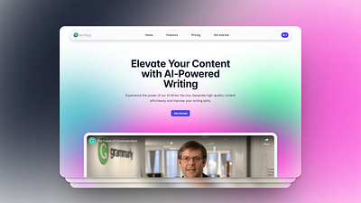 AI Writer Services HTML Landing Page Template, light mode ai css html landing page light mode ui ux web design