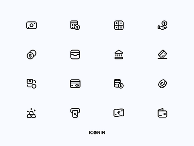 Money And Payment Icon Set app icons flat icons icon icon pack icon set iconin iconography icons illustration line icons money payment stroke icon